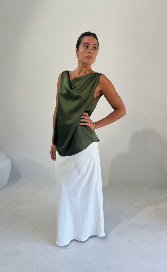 Bias Maxi Skirt Ivory