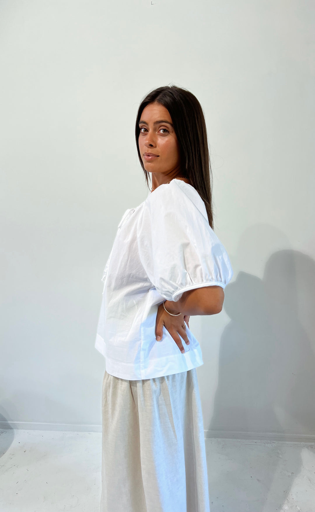Joy Top White Poplin