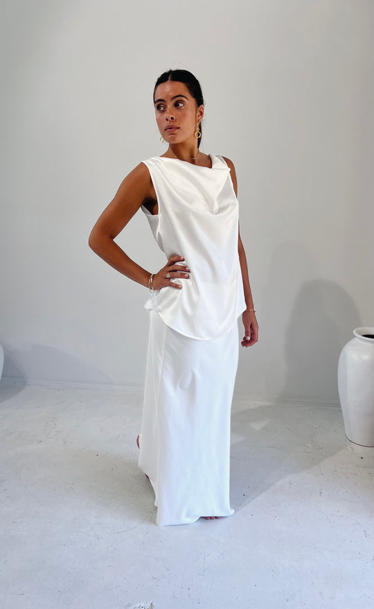 Bias Maxi Skirt Ivory