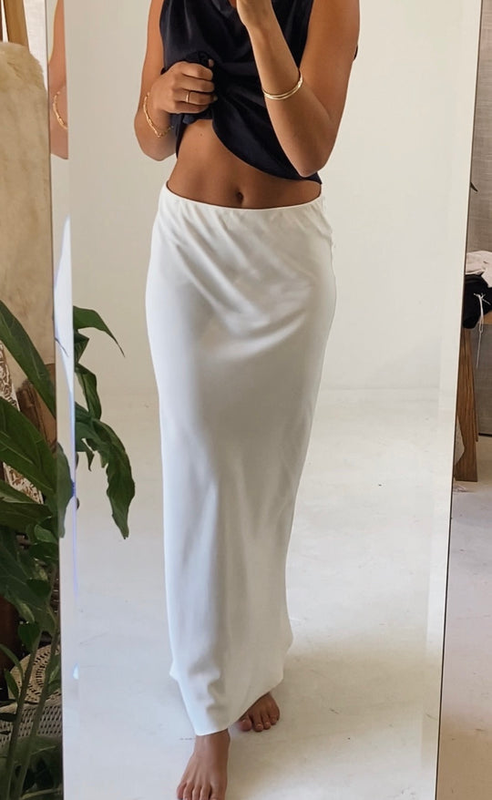 Bias Maxi Skirt Ivory