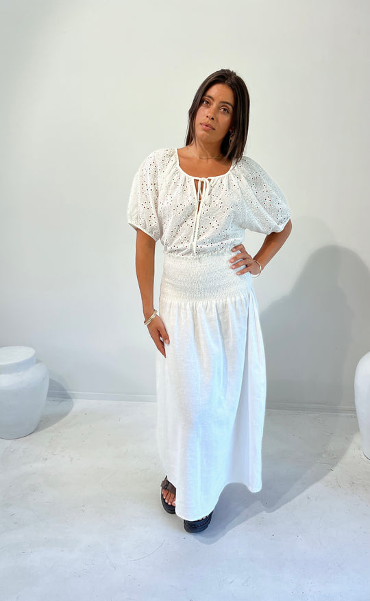 Joy Top White Lace