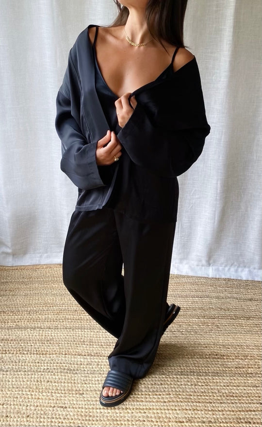 Obe Jacket Black Satin