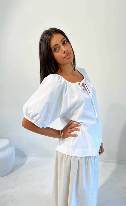Joy Top White Poplin