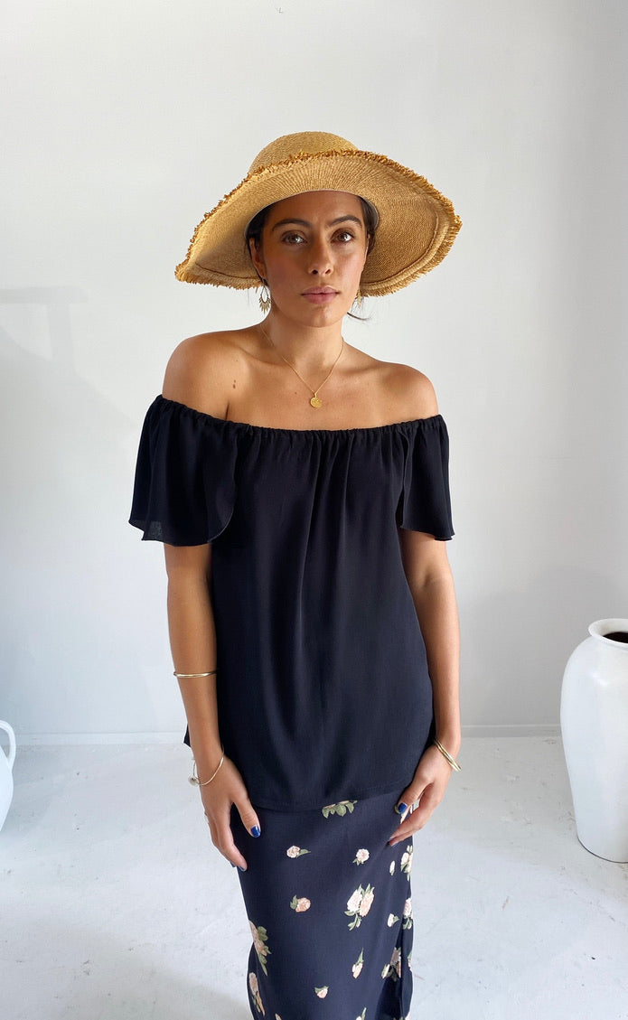 Elope Top Black Crepe