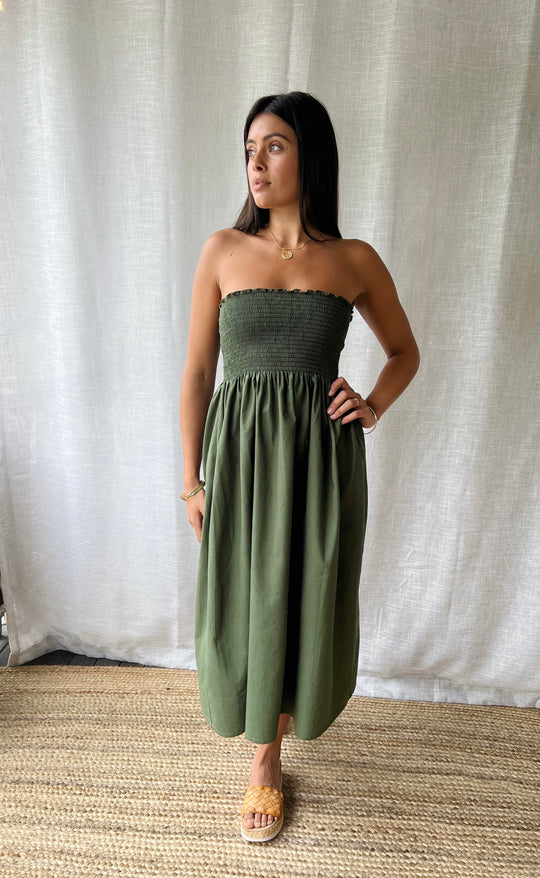 Temple Skirt Olive Cotton