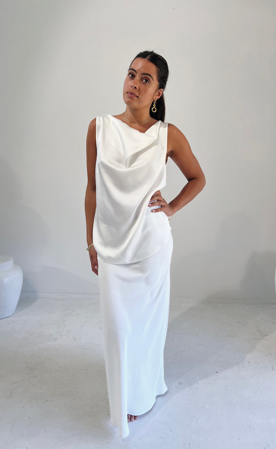 Bias Maxi Skirt Ivory