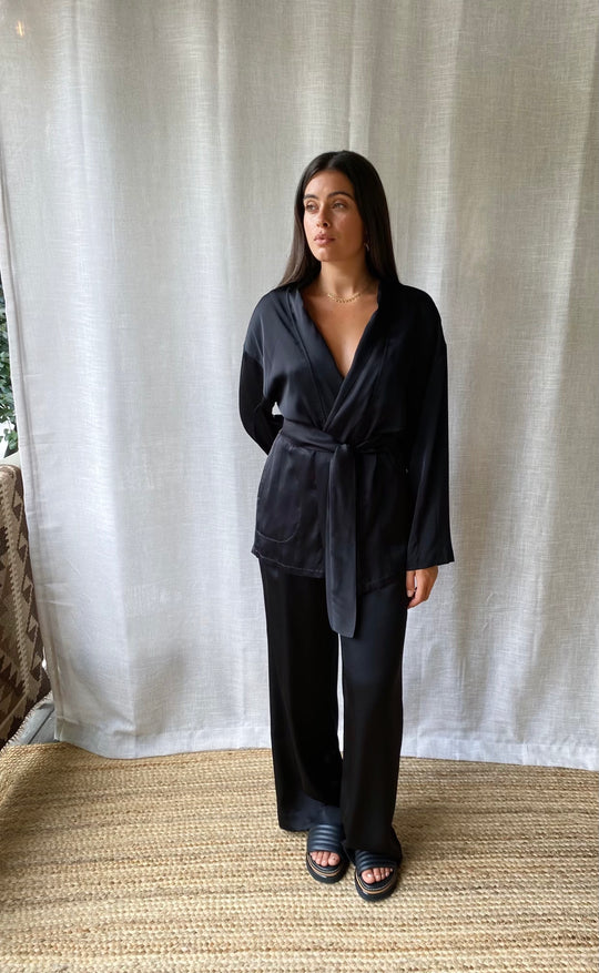 Obe Jacket Black Satin