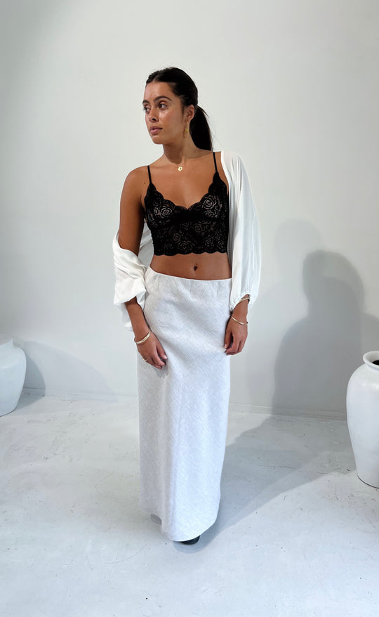 Bias Maxi Skirt Stone Hemp