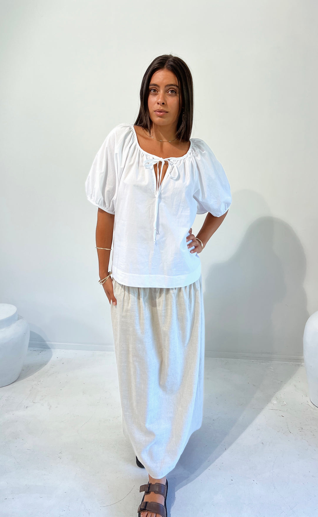 Joy Top White Poplin