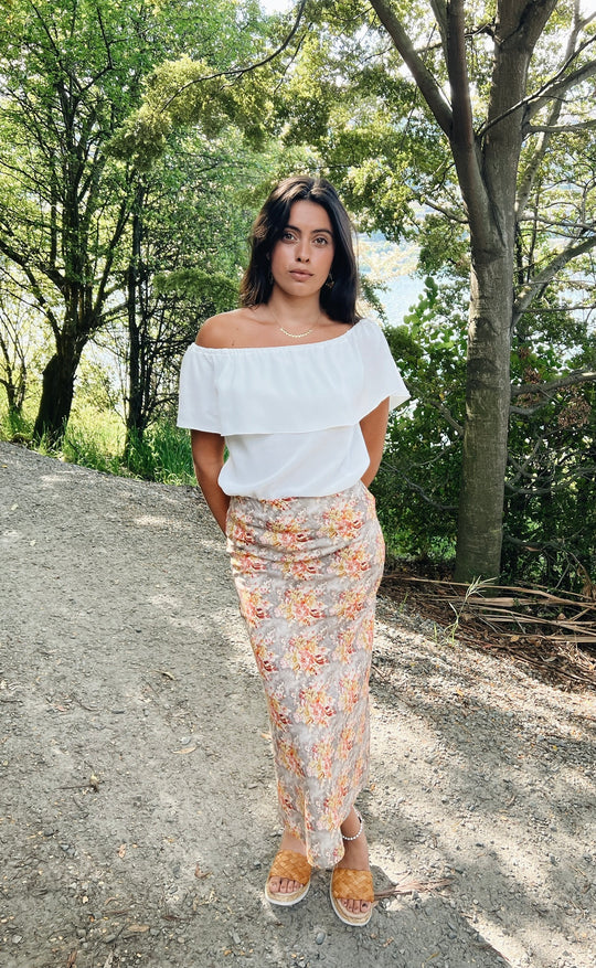 Bias Skirt Peony Vintage