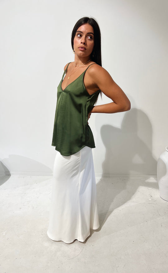 Bias Maxi Skirt Ivory