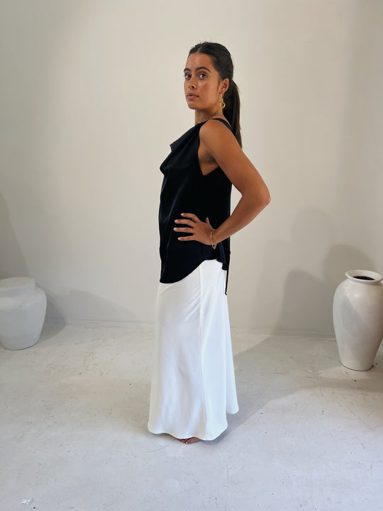 Bias Maxi Skirt Ivory