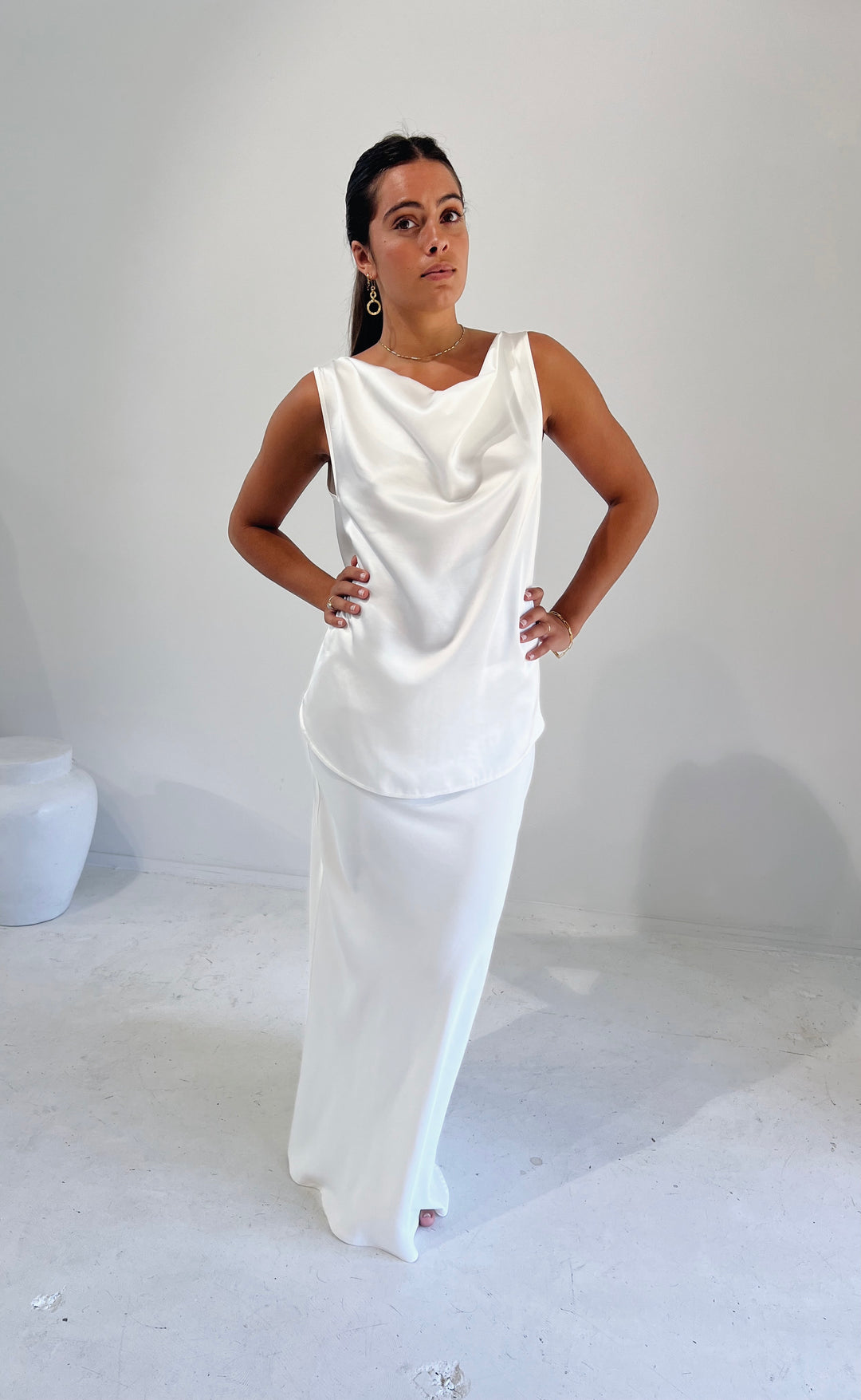 Bias Maxi Skirt Ivory