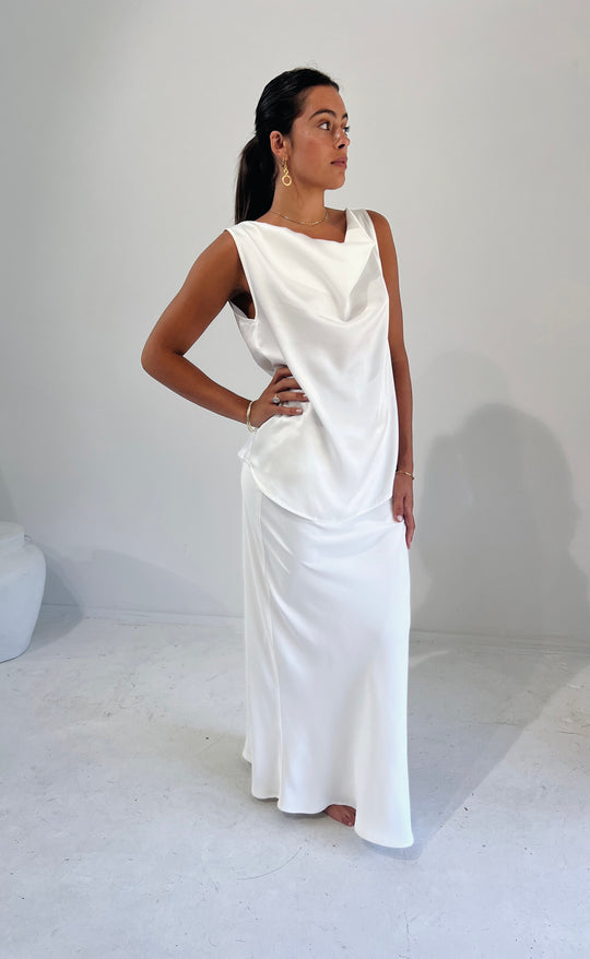 Bias Maxi Skirt Ivory