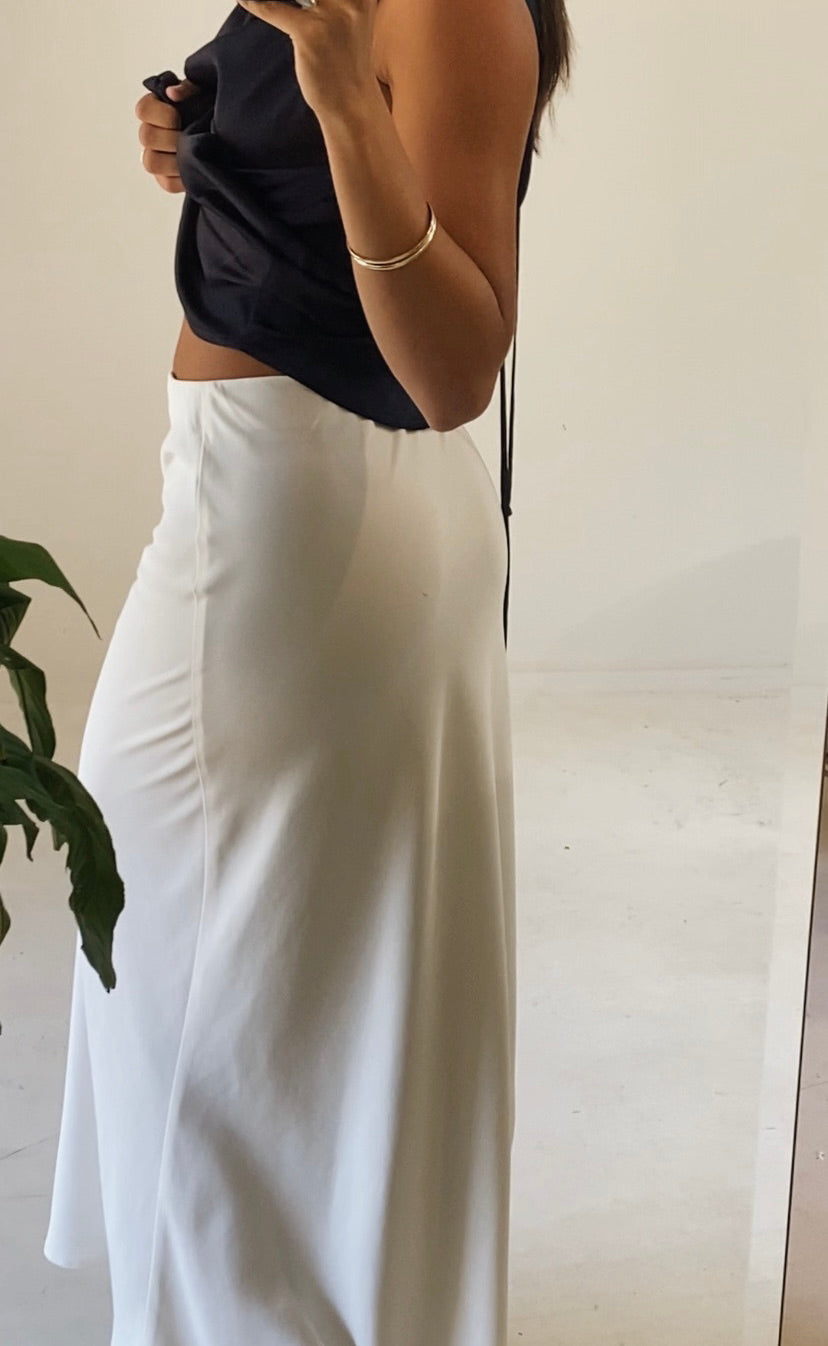 Bias Maxi Skirt Ivory
