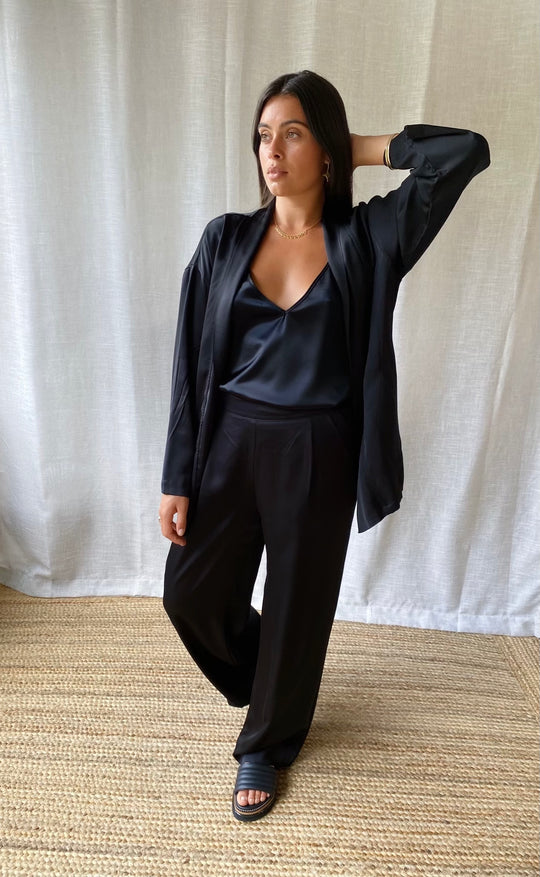 Obe Jacket Black Satin