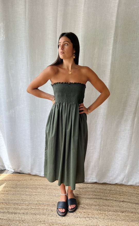 Temple Skirt Khaki Poplin