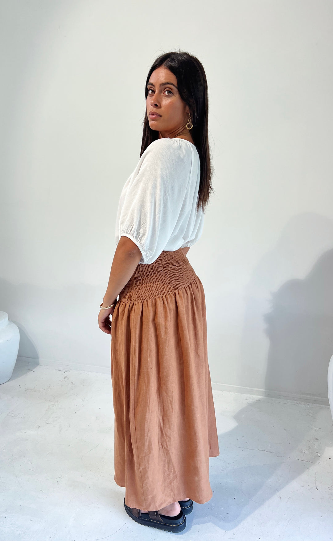 Temple Skirt Chai Linen