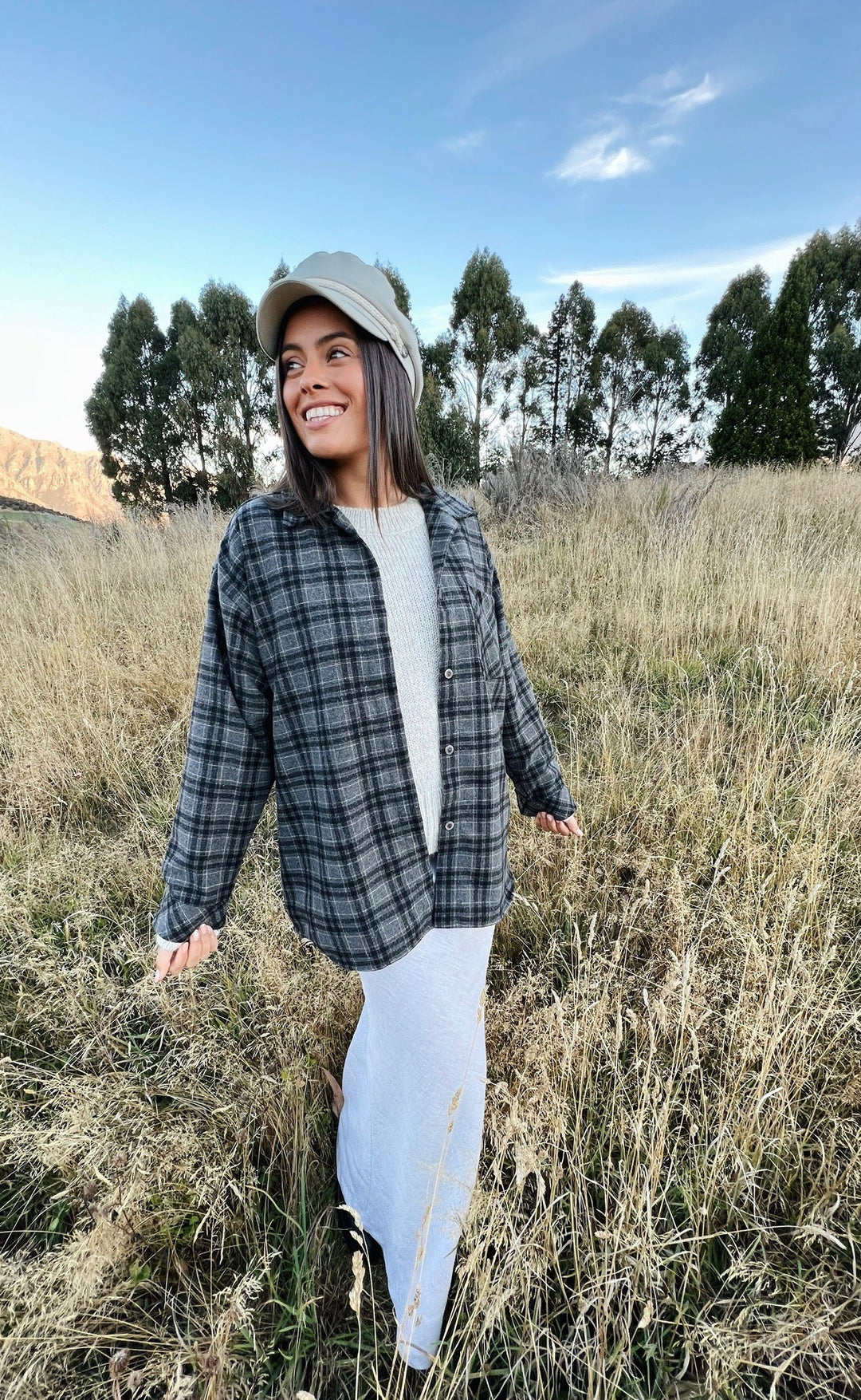 Tommy Shirt Grey Check Wool Mix