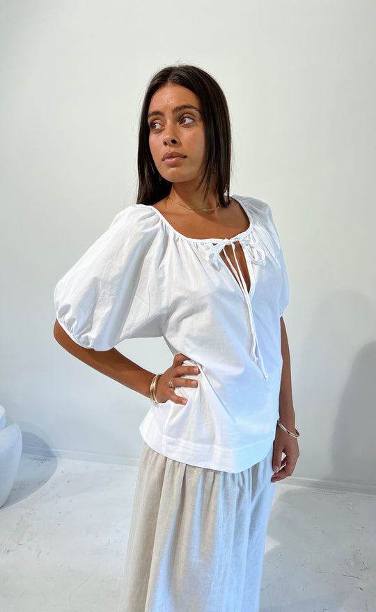 Joy Top White Poplin
