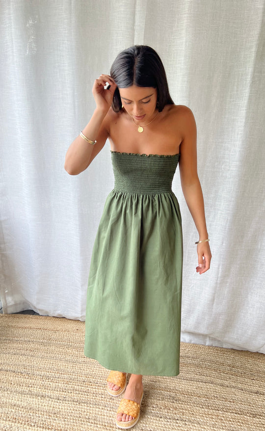 Temple Skirt Olive Cotton