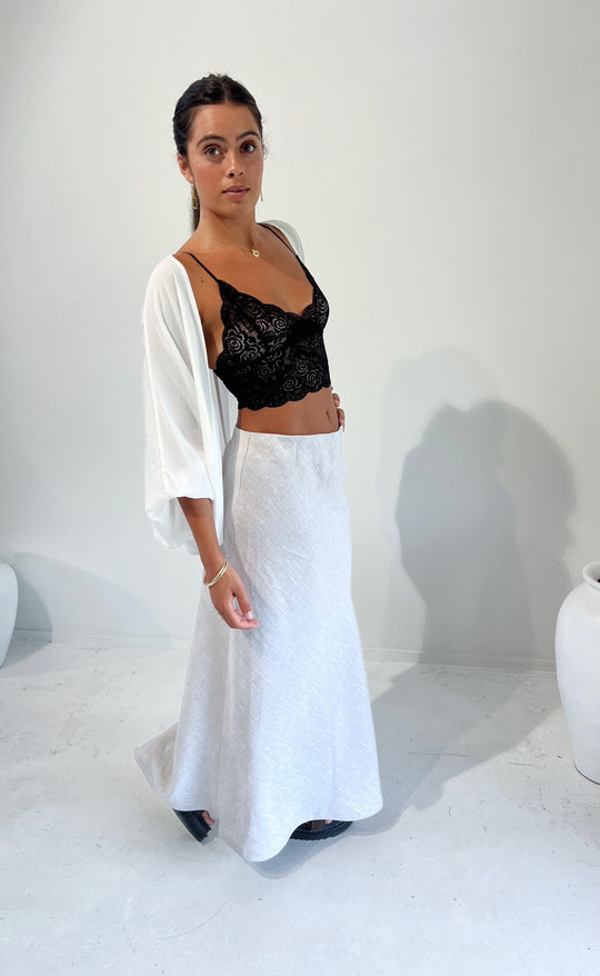 Bias Maxi Skirt Stone Hemp