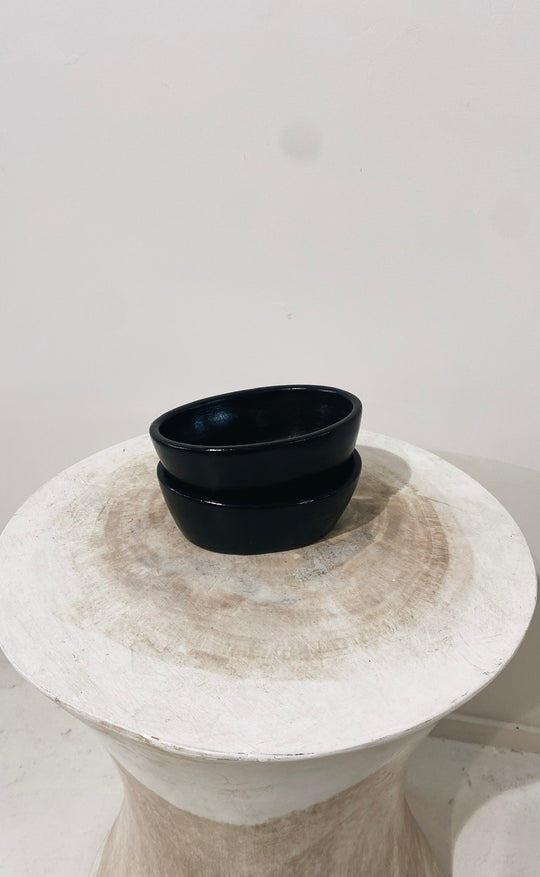 Lombok Oval Butter Pot Small Black