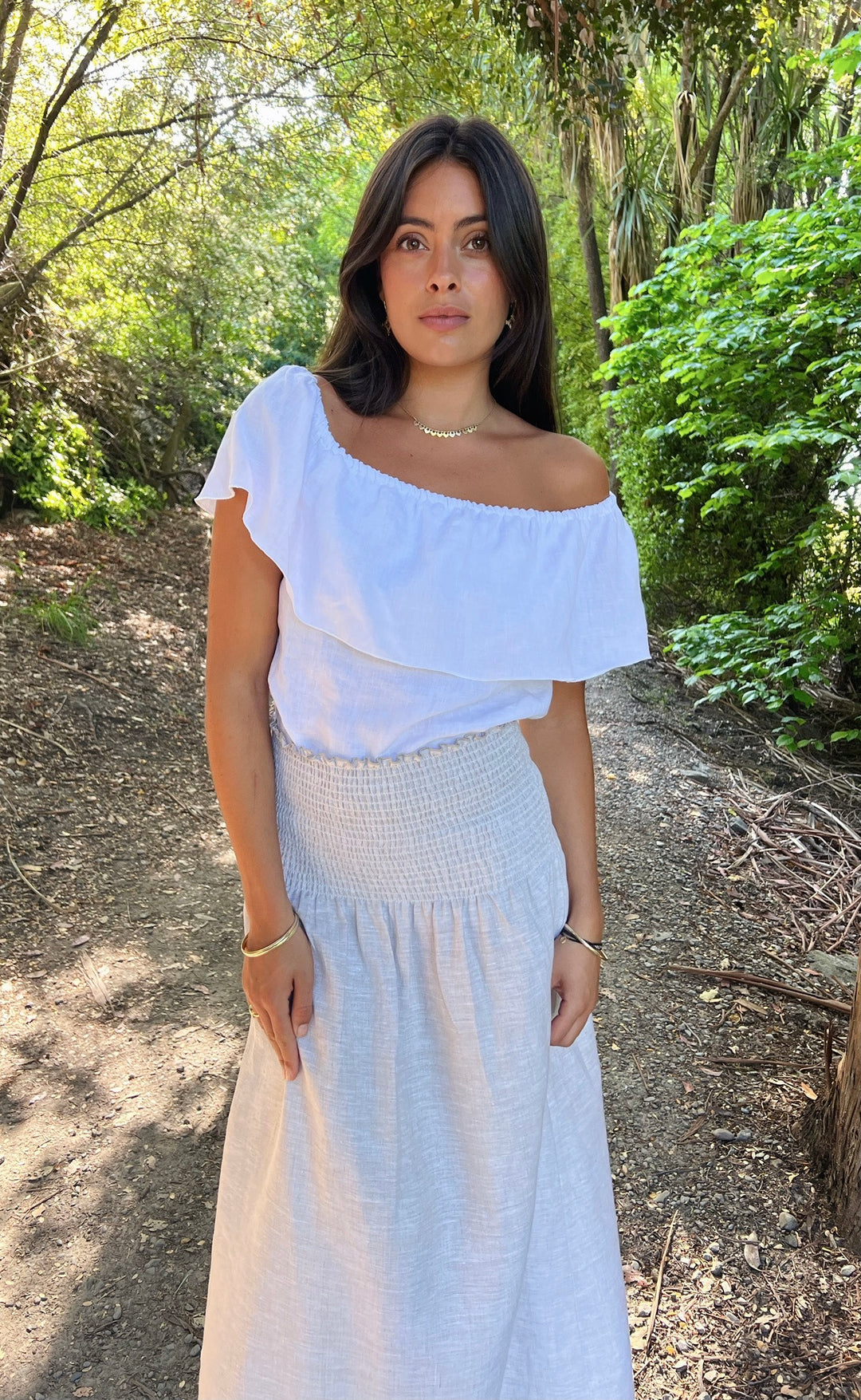 Elope Top White Linen