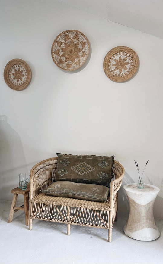 Woven Cane Chair Two Seater