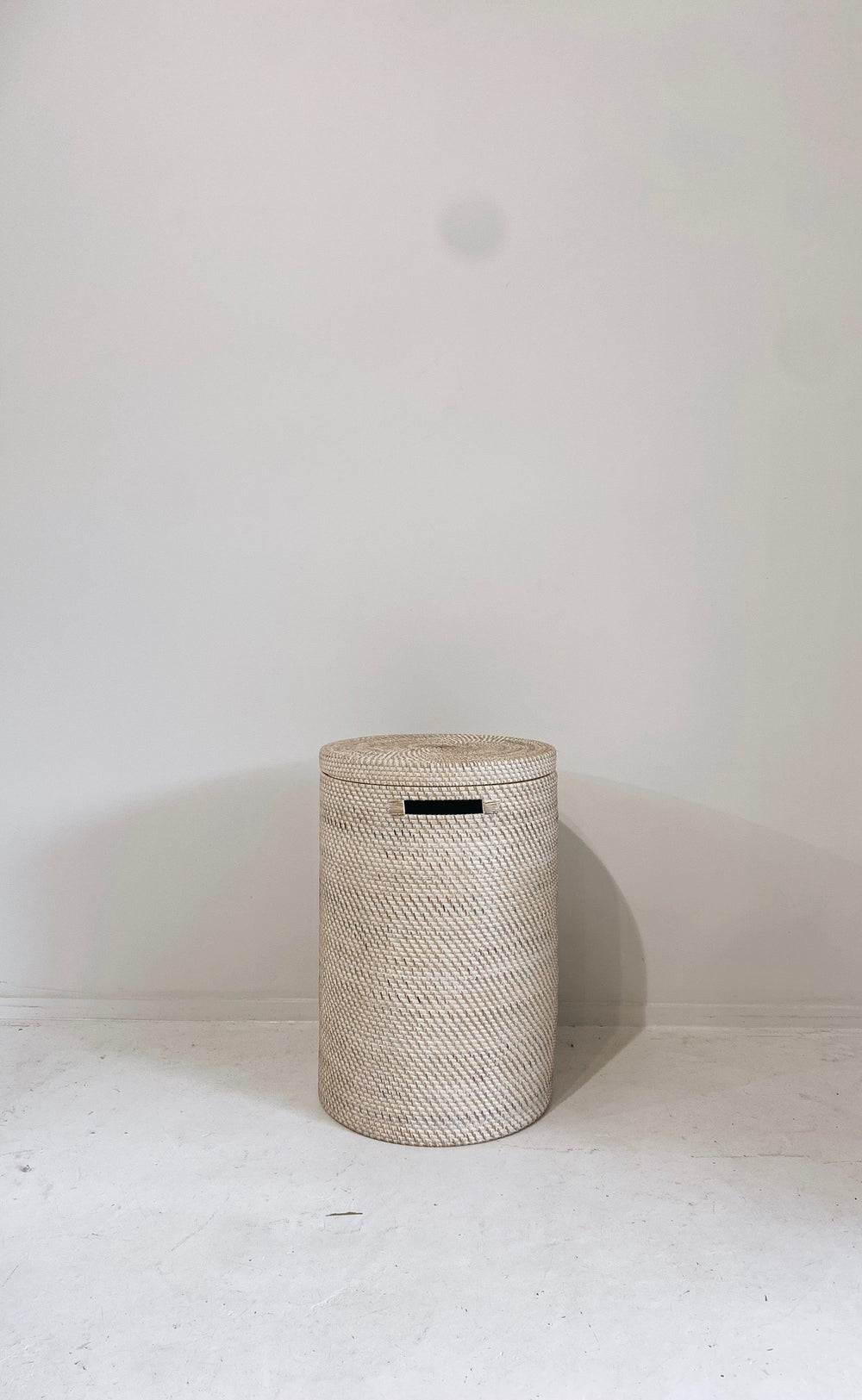 Whitewash Rattan Laundry Basket
