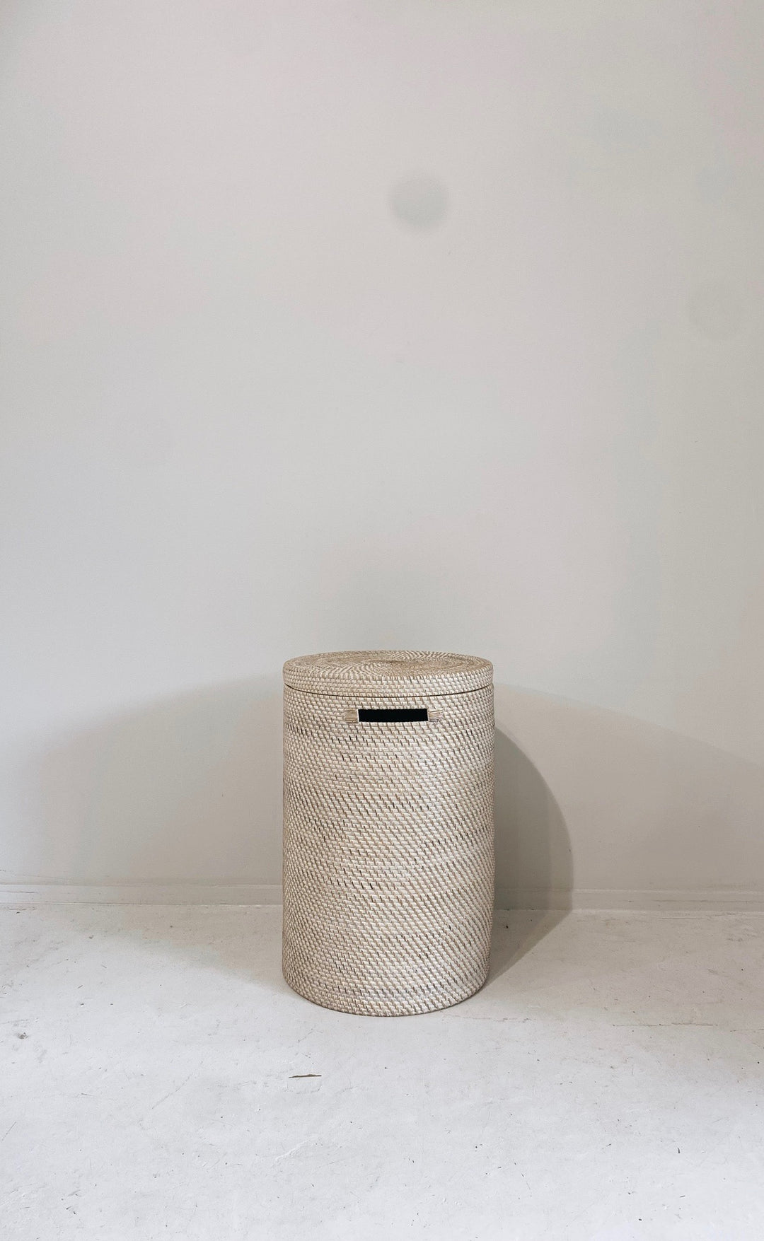 Whitewash Rattan Laundry Basket