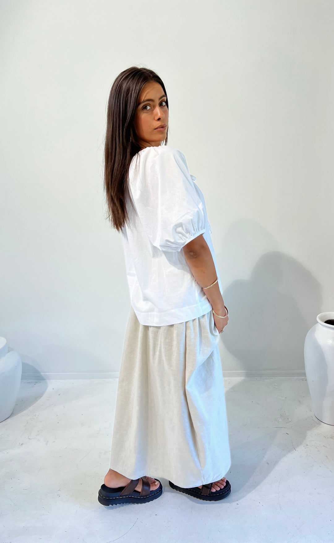 Joy Top White Poplin