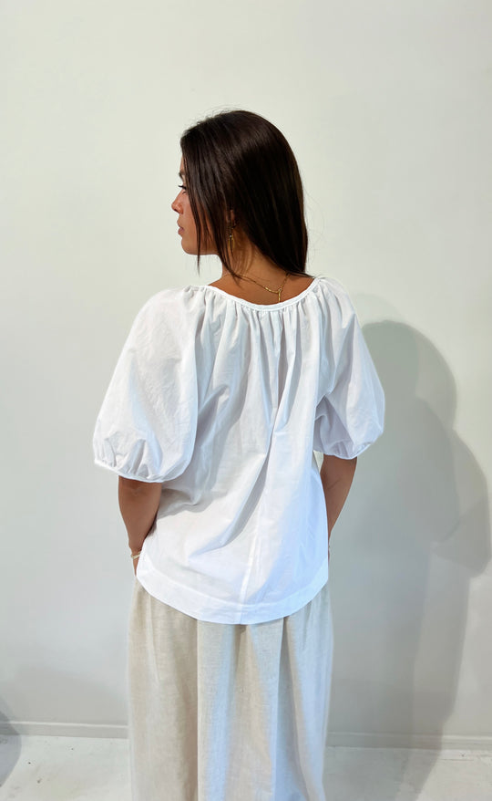 Joy Top White Poplin