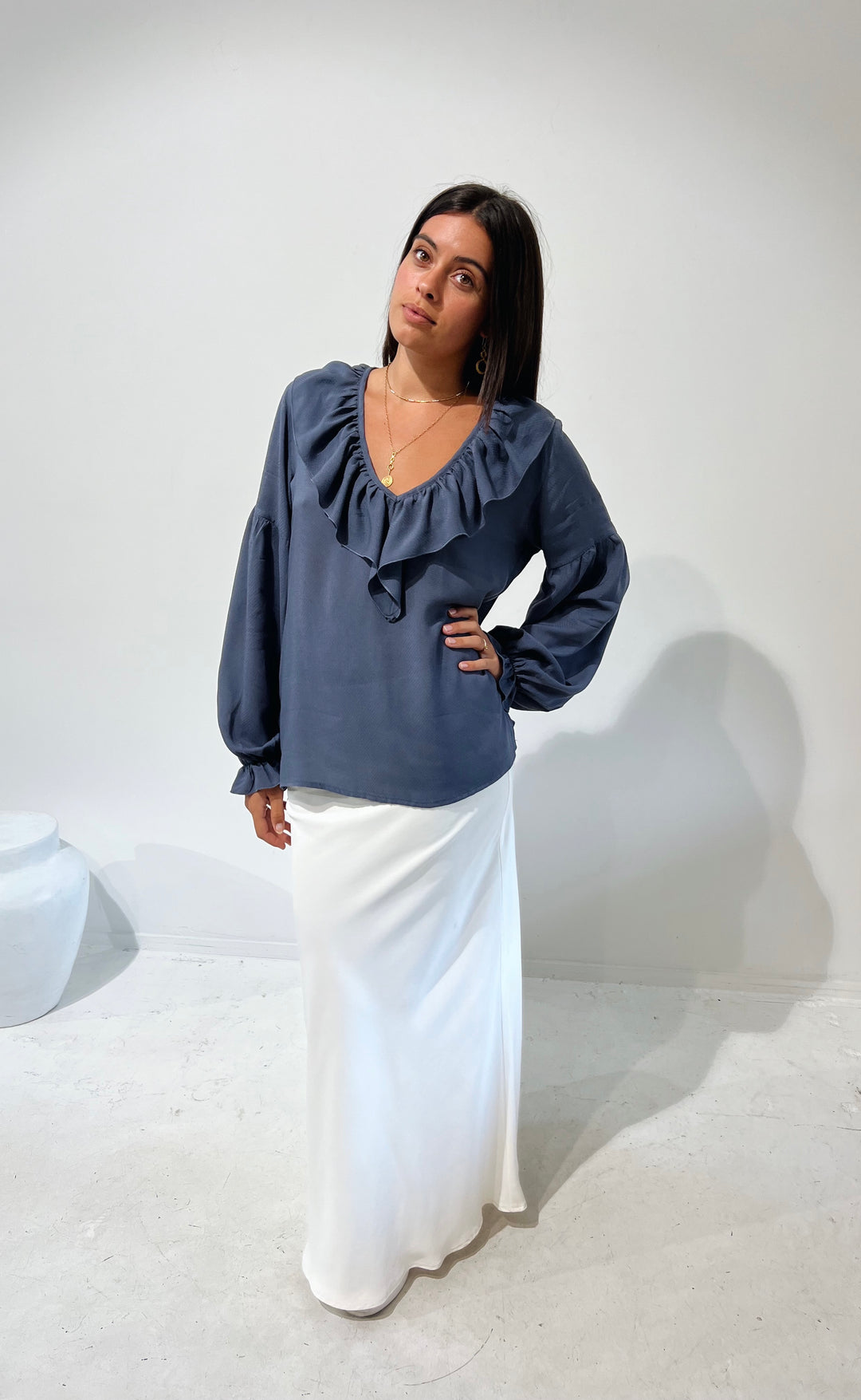 Bias Maxi Skirt Ivory