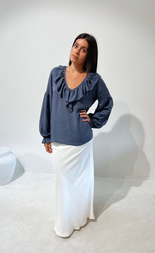Bias Maxi Skirt Ivory