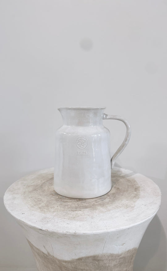 French Rustic White Small Pitcher