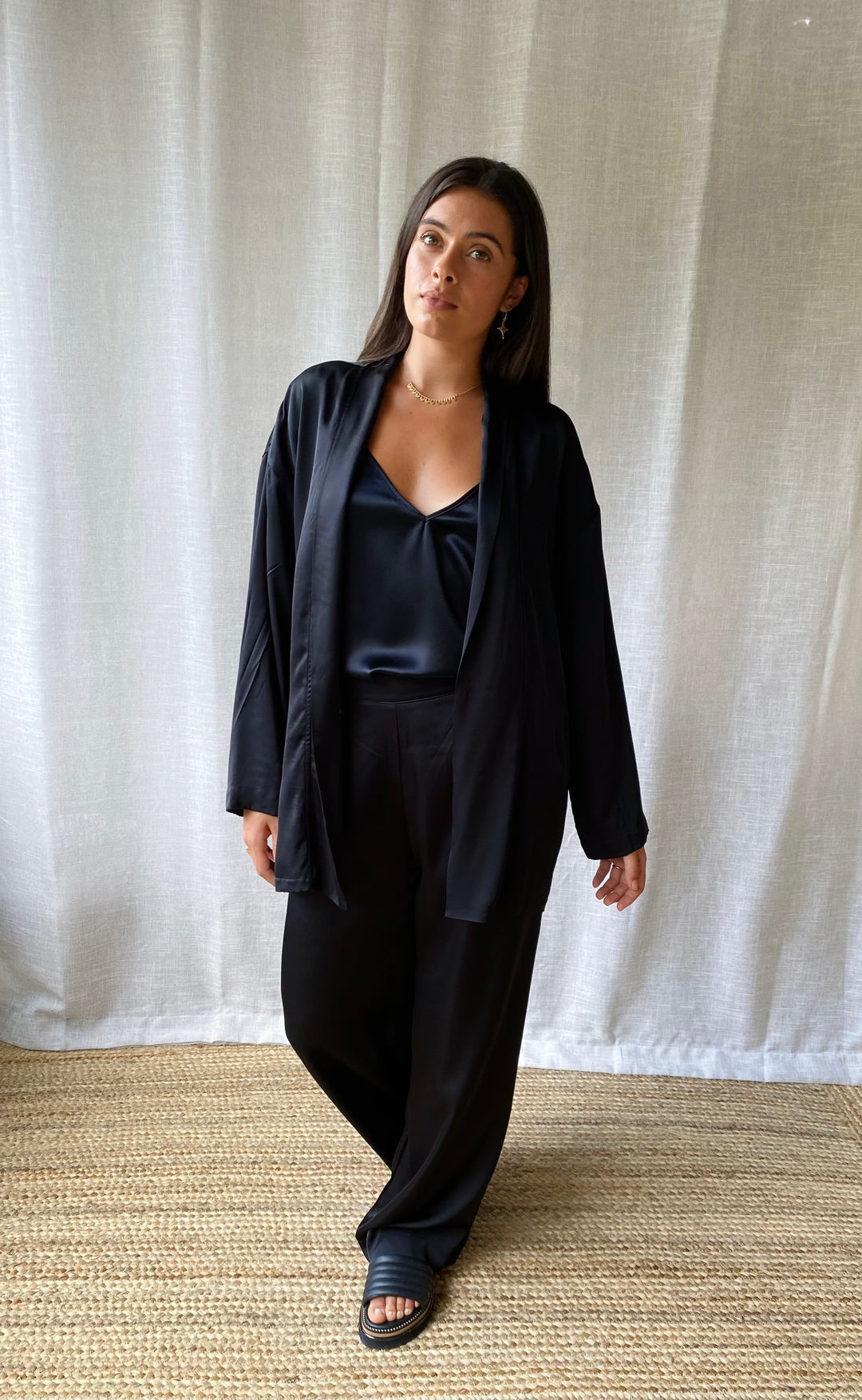 Obe Jacket Black Satin