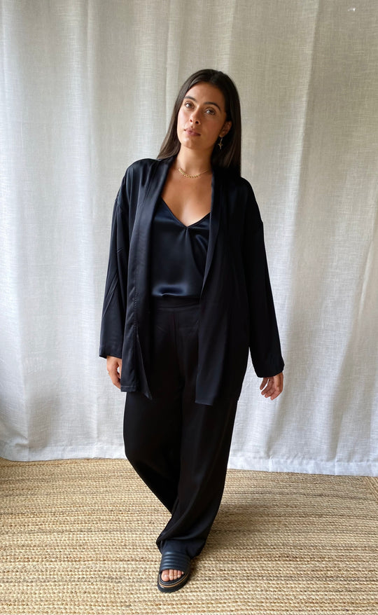 Obe Jacket Black Satin