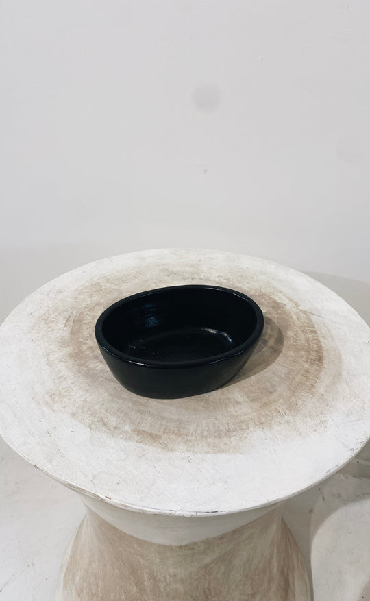 Lombok Oval Butter Pot Small Black