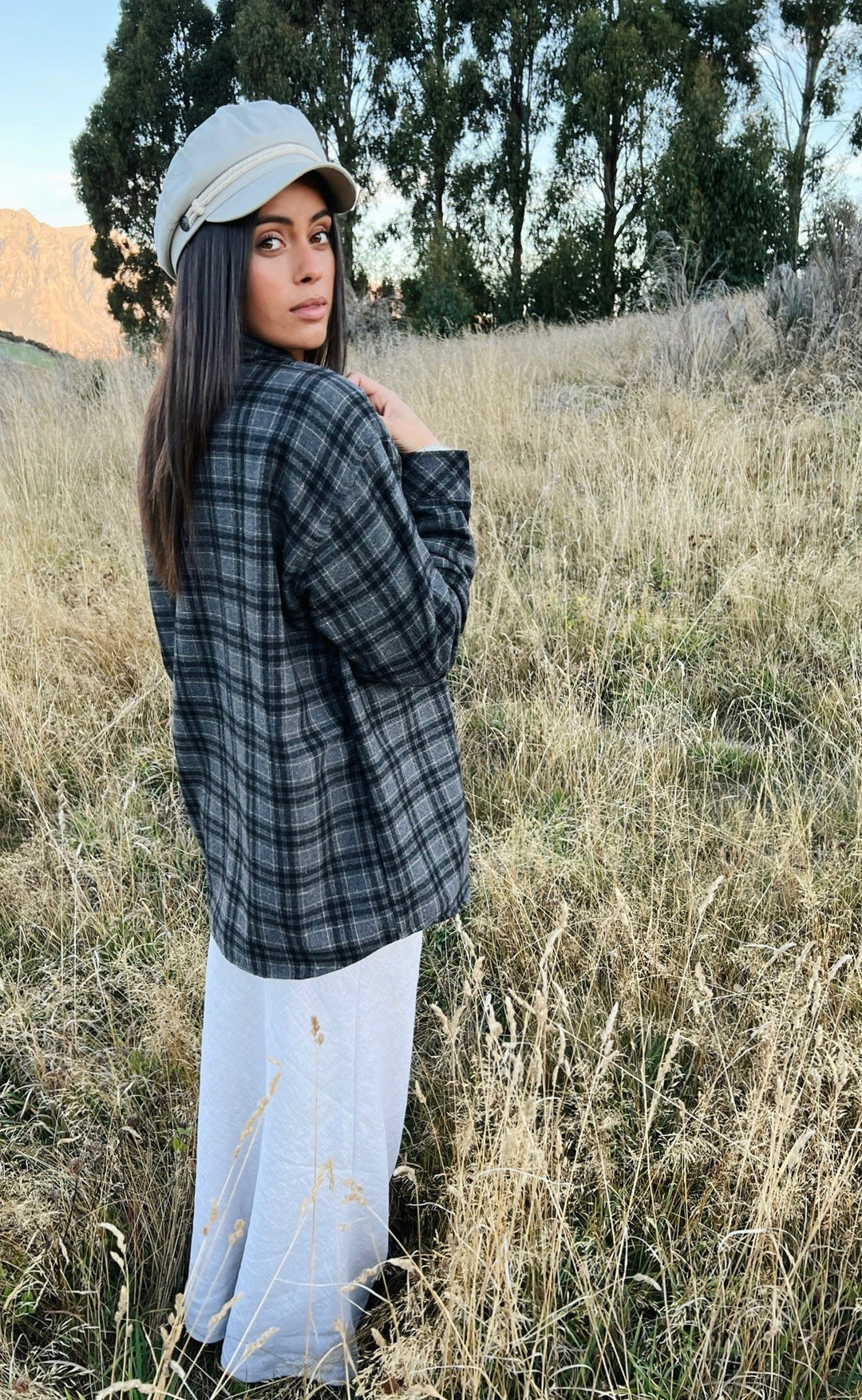 Tommy Shirt Grey Check Wool Mix