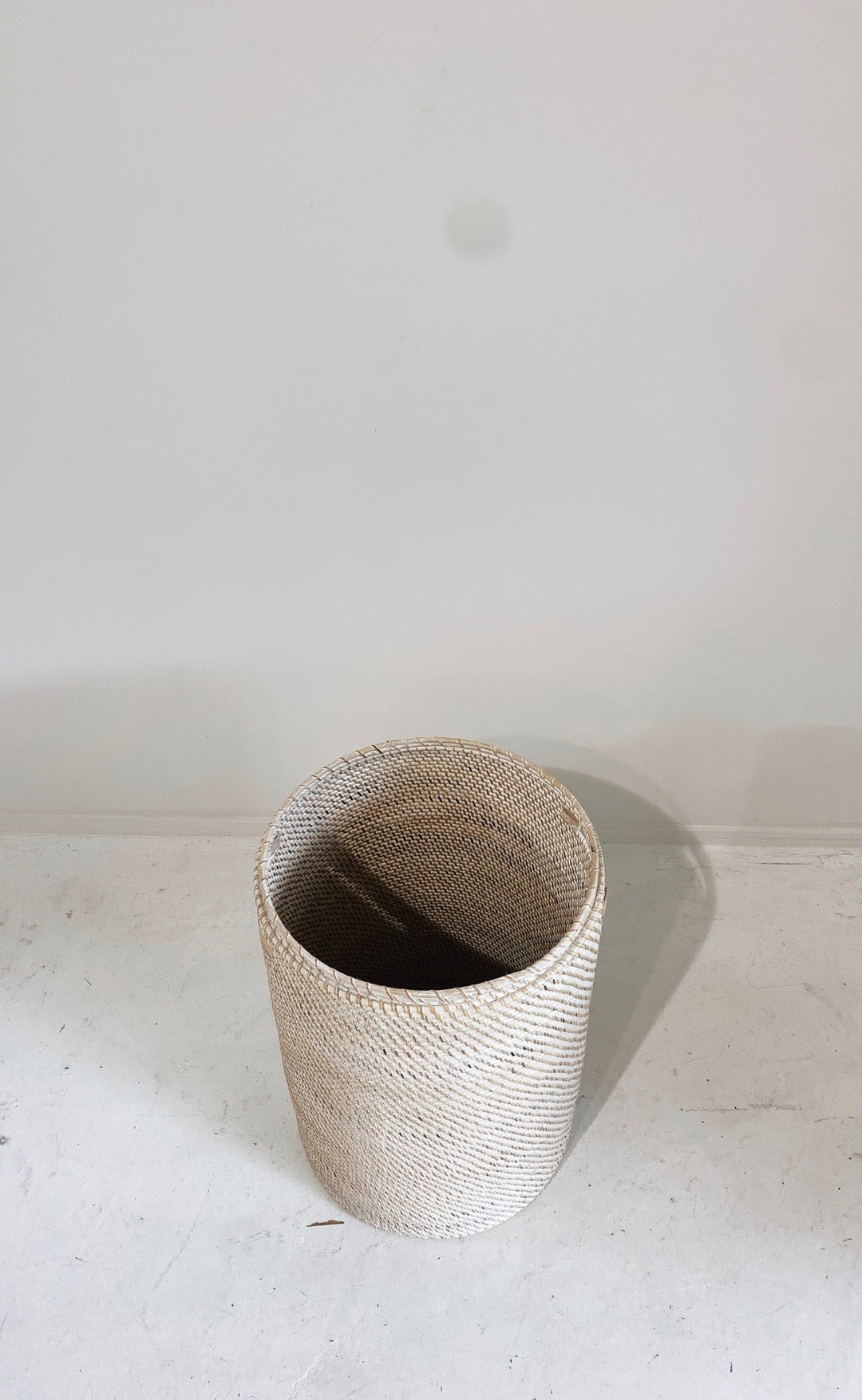 Whitewash Rattan Laundry Basket