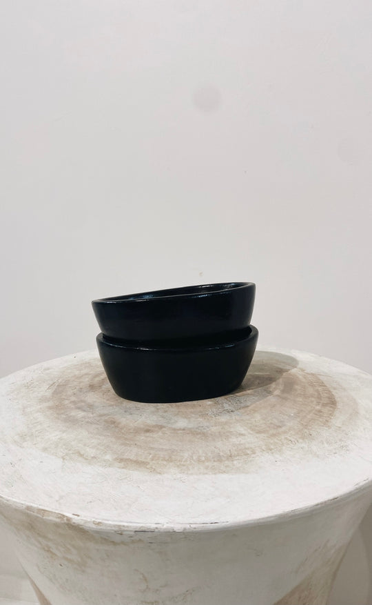 Lombok Oval Butter Pot Small Black