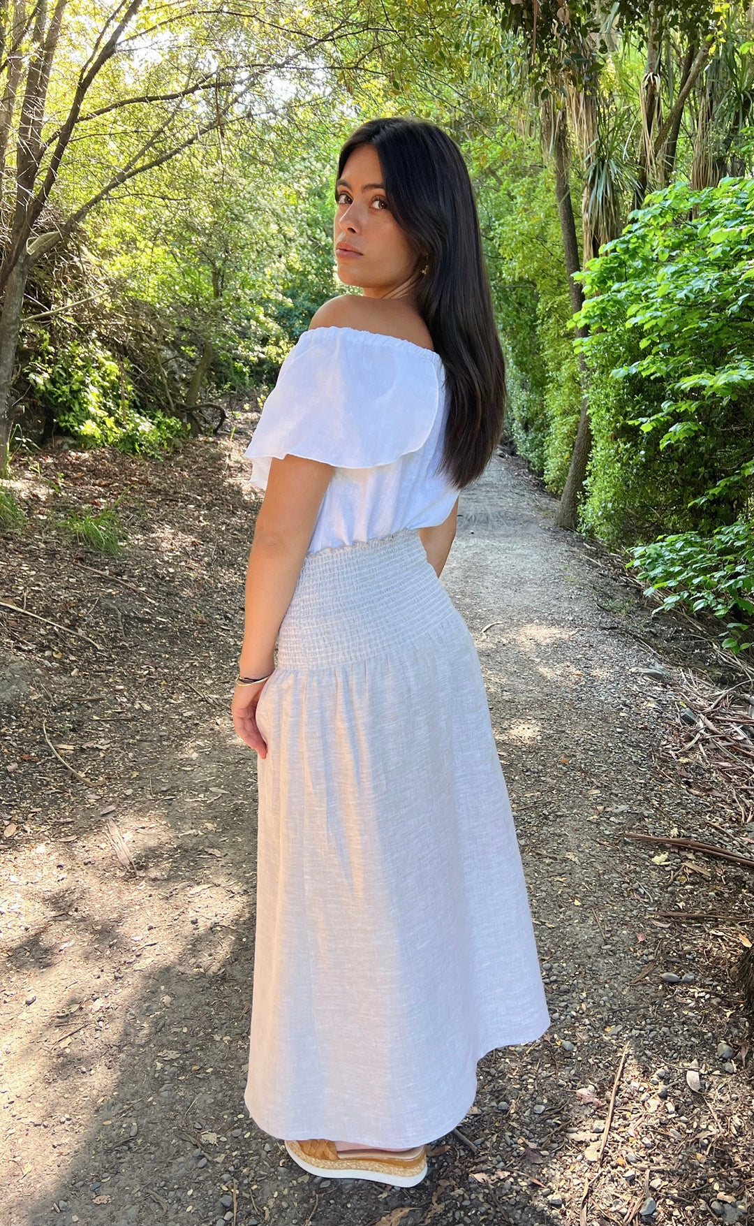 Elope Top White Linen