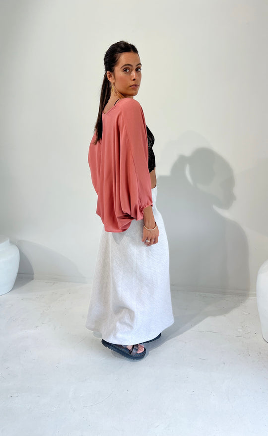 Bias Maxi Skirt Stone Hemp