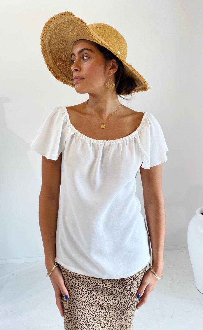 Elope Top Ivory Crepe