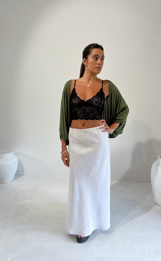 Bias Maxi Skirt Stone Hemp