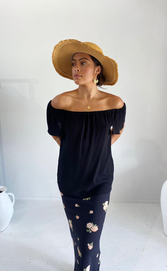 Elope Top Black Crepe