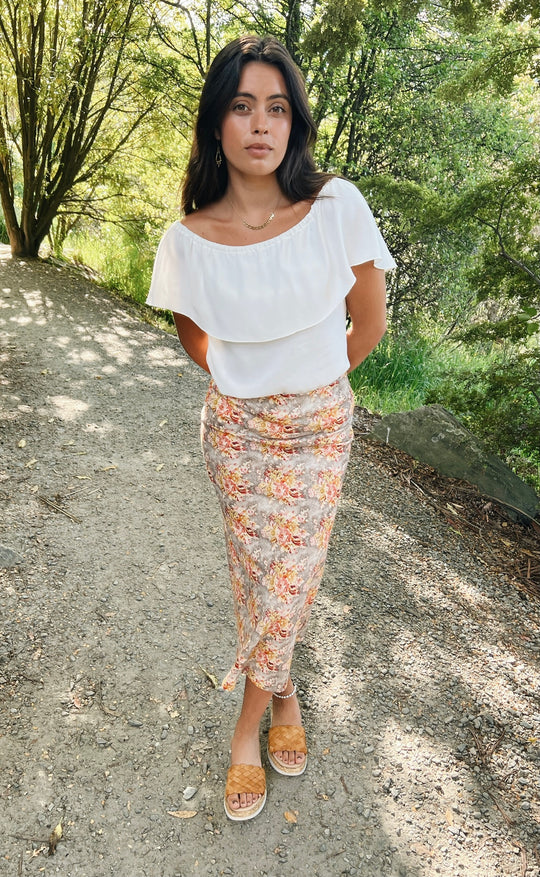 Bias Skirt Peony Vintage