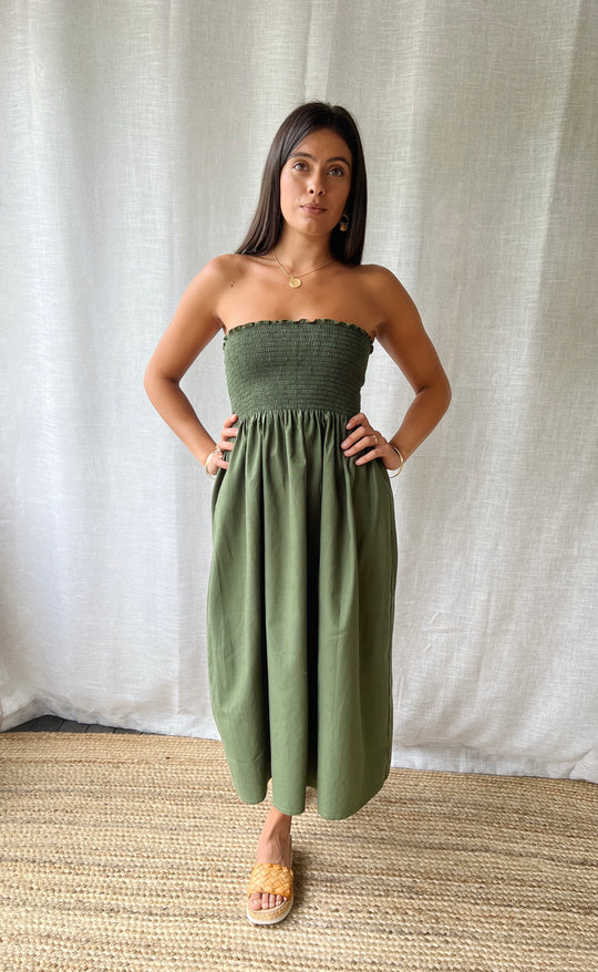 Temple Skirt Olive Cotton