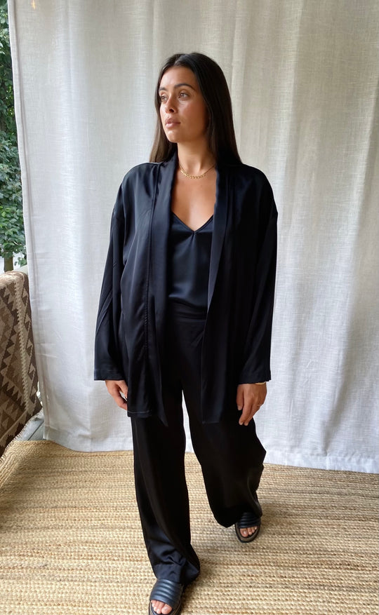 Obe Jacket Black Satin